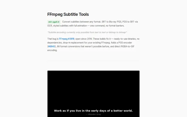 I fixed FFmpeg's subtitle conversion (the bug from 2014)