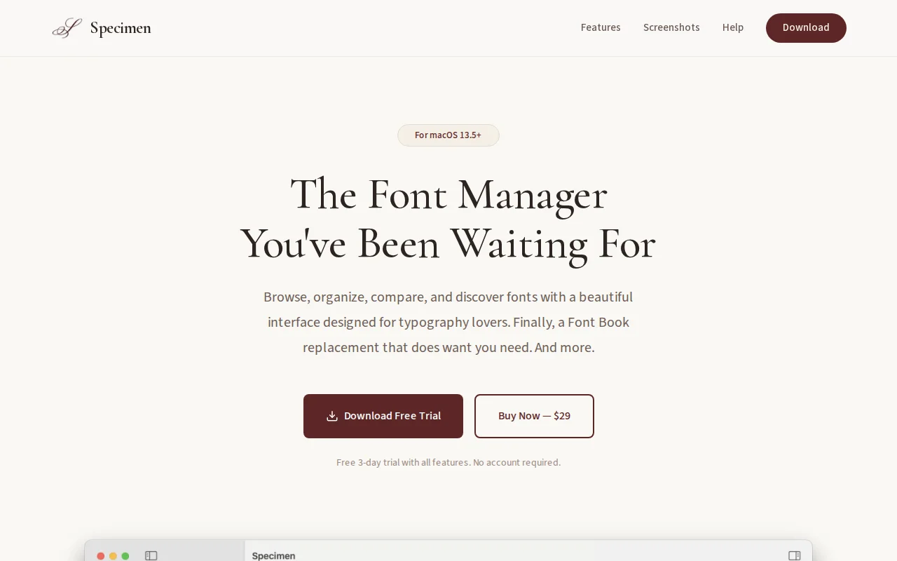 Specimen – Font Manager for macOS