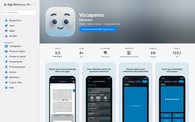 Vocaperso – Build vocabulary from books you read