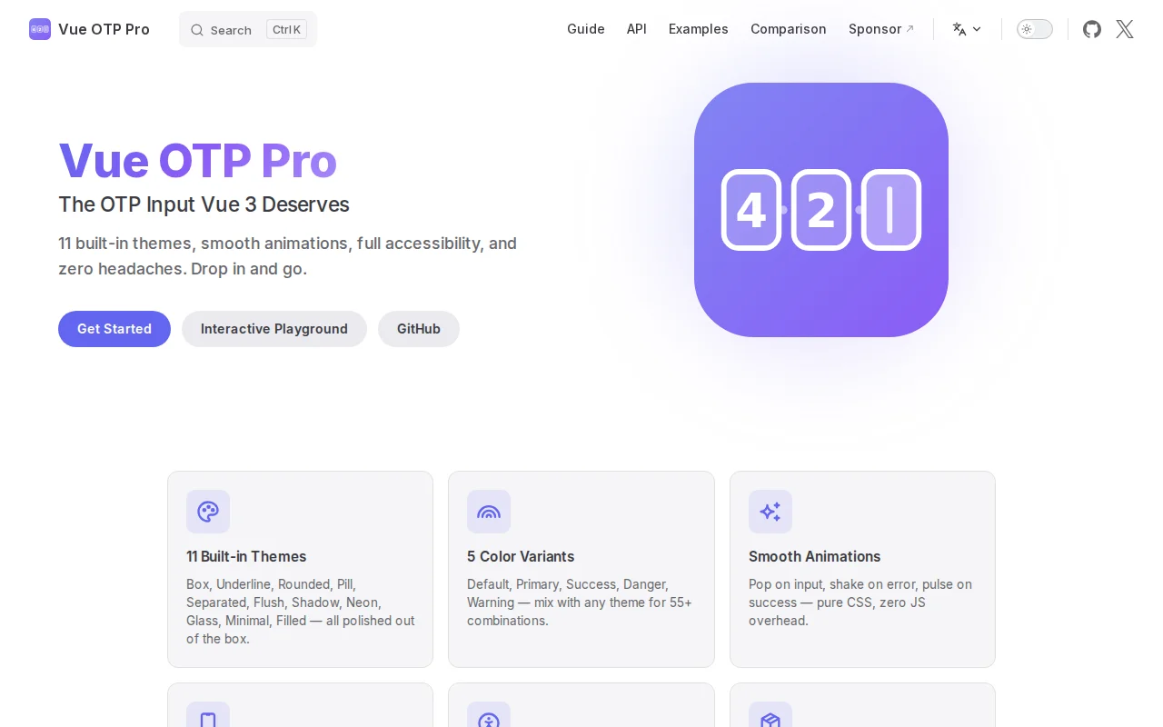 Vue-OTP-pro – Minimal OTP input for Vue 3