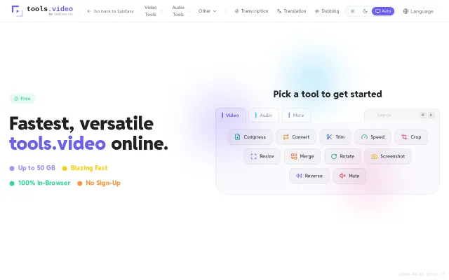 Tools.video – Browser-native video processing at 50 GB scale