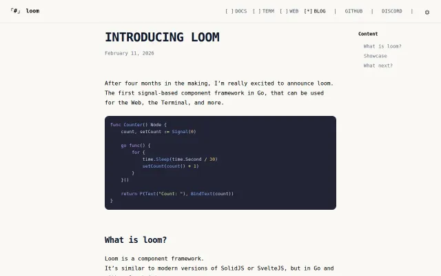 Loom, a Component Framework for Go