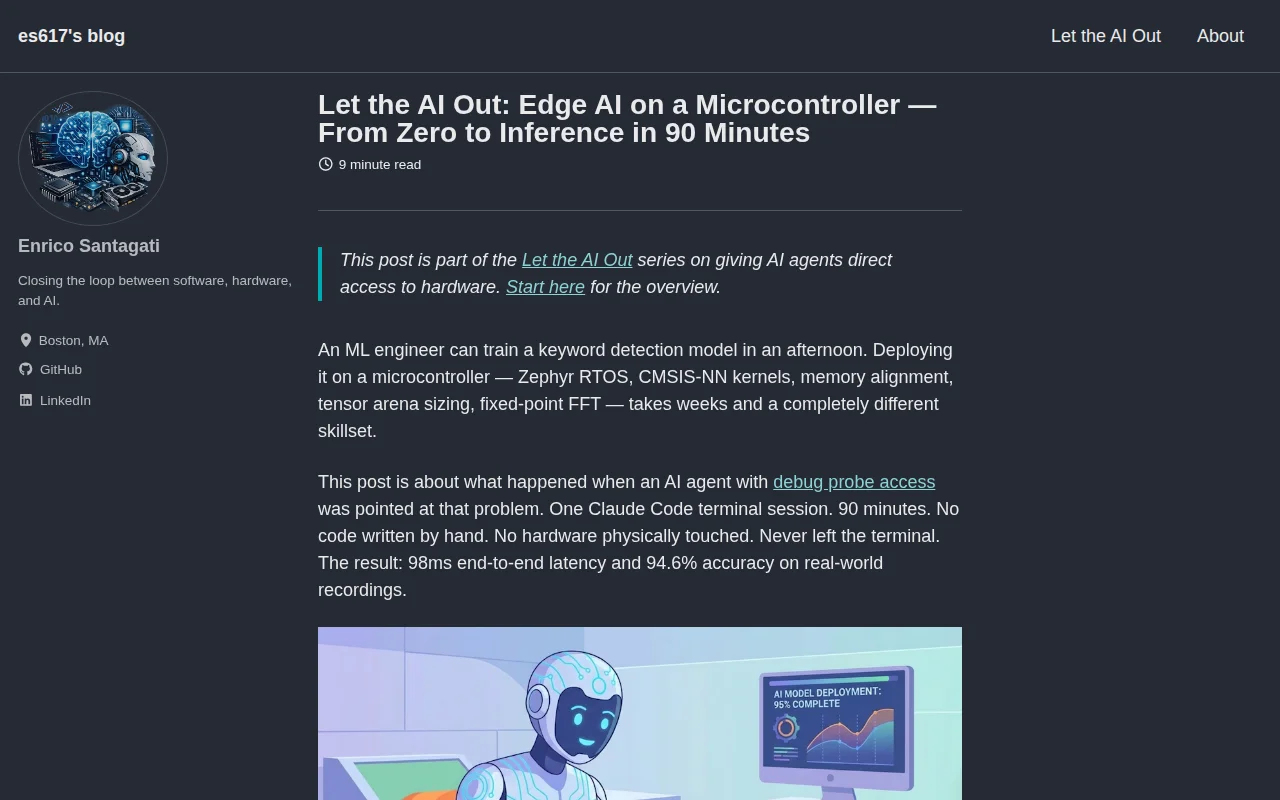 AI agent deploys an edge AI model on a microcontroller via MCP