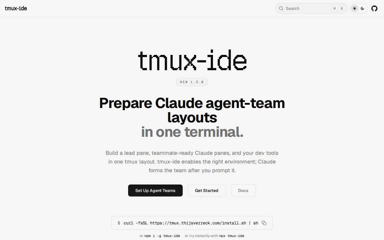 Tmux-IDE, OSS agent-first terminal IDE