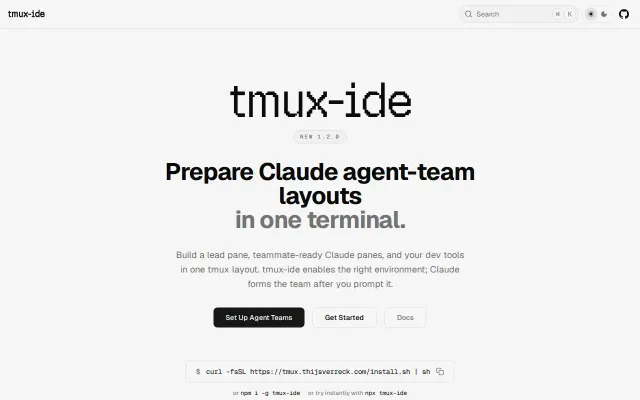 Tmux-IDE, OSS agent-first terminal IDE