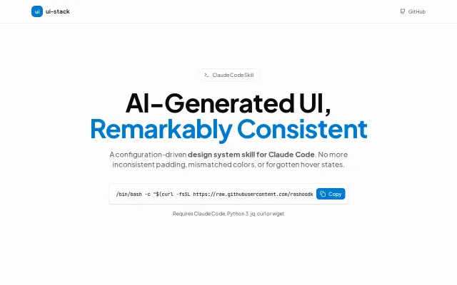 UI-stack – Claude skill that enforces design system on AI-generated UI