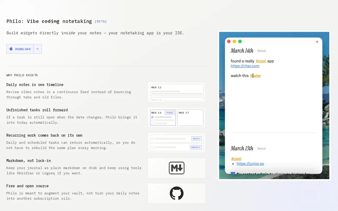 Philo - Notetaking app is your IDE