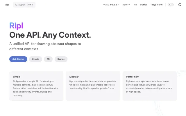 Ripl – A unified 2D/3D engine for Canvas, SVG, WebGPU, and the Terminal