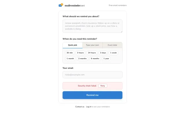 I built a super simple email reminder inspired by the RemindMe! bot
