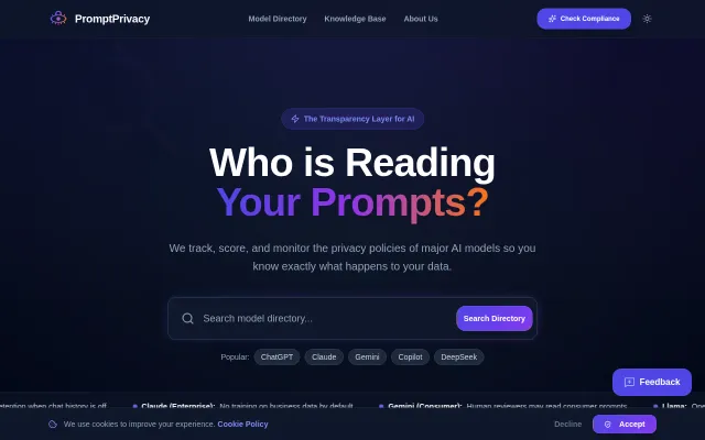 PromptPrivacy, an automated wiki tracking AI privacy policies