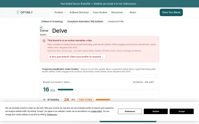 AI still recommends Delve to buyers 3 days after the fraud scandal