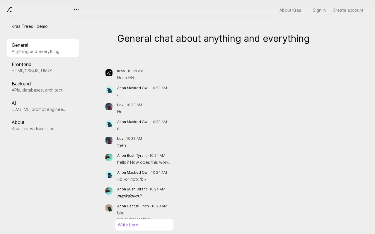 Live-Typing Chat