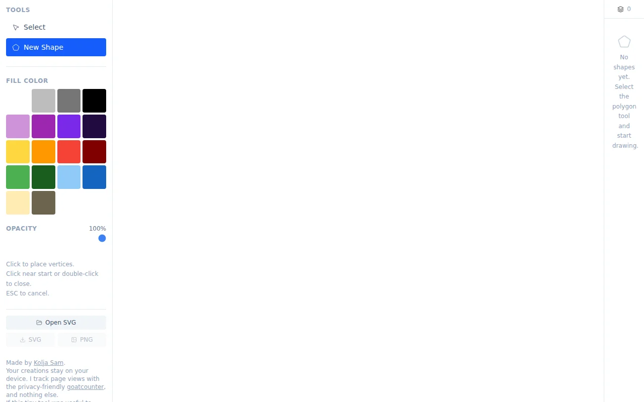 A minimal SVG polygon shape creator in the web