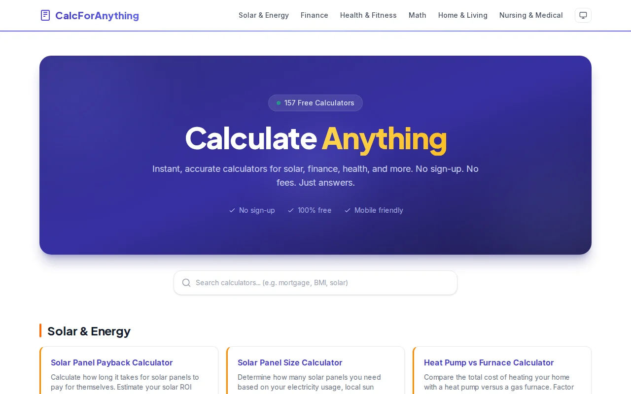 Free online calculators built with AI