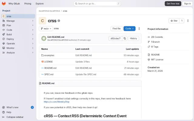 CRSS v0.1 – a primitive for sharing agent memory and behavior