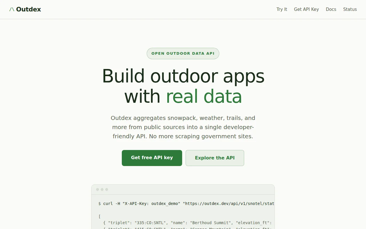 I built an outdoors data API for developers
