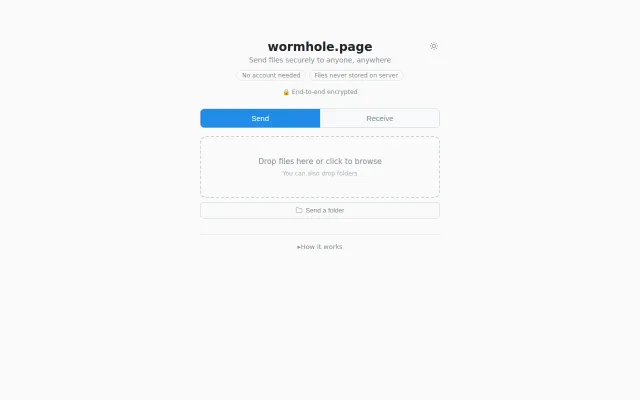 Wormhole.page – Magic Wormhole file transfer in the browser via WASM