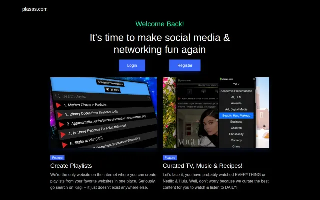 A New Social Network Called Plasas