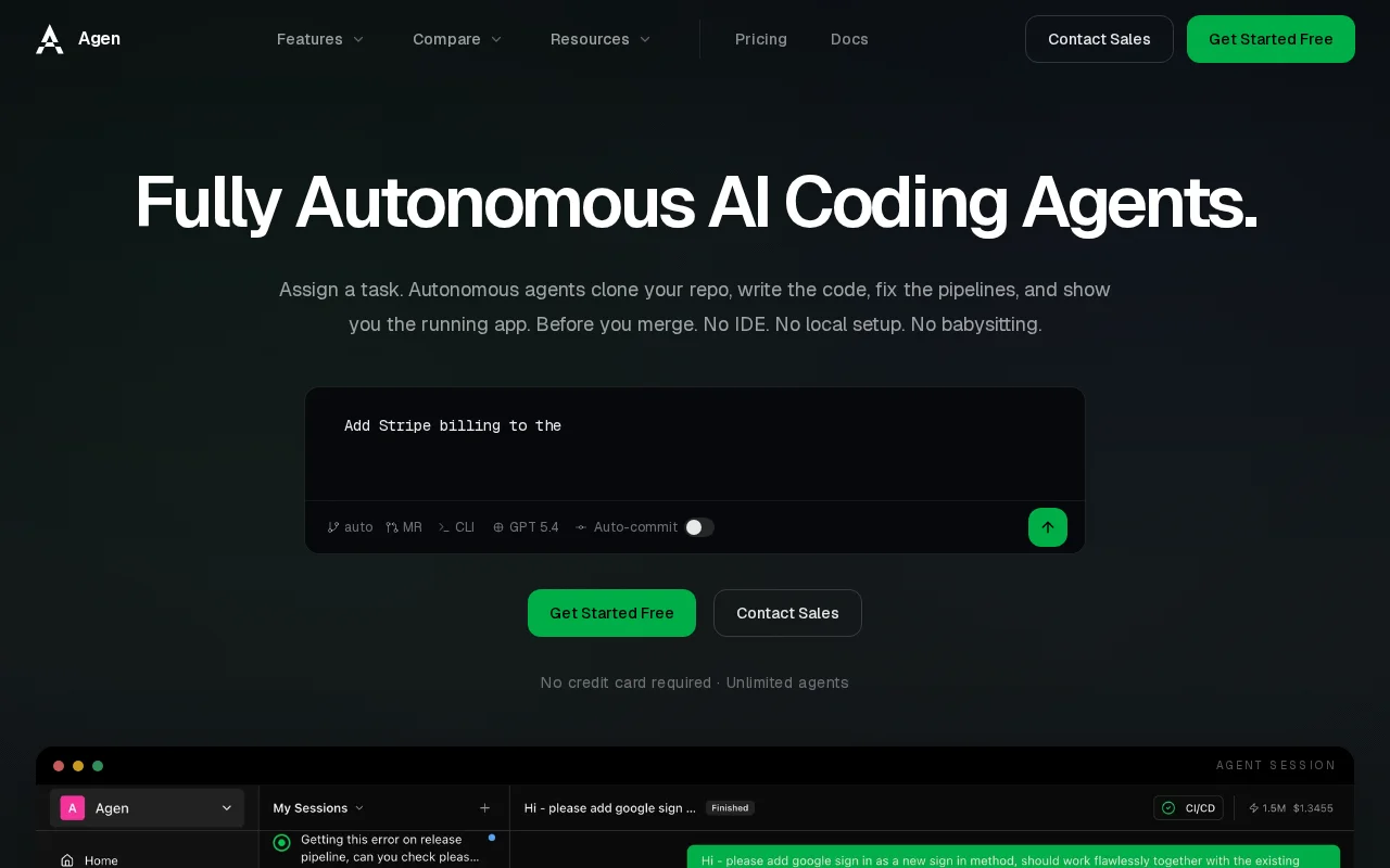 Agen: spin up unlimited parallel AI coding agents in the cloud