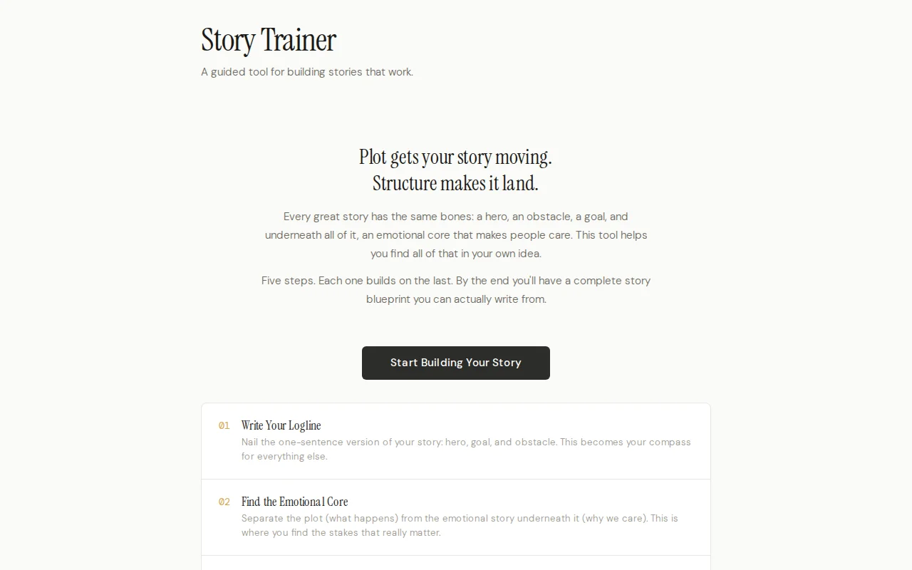 Story Trainer, a self-guided tool for learning story structure