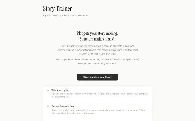 Story Trainer, a self-guided tool for learning story structure