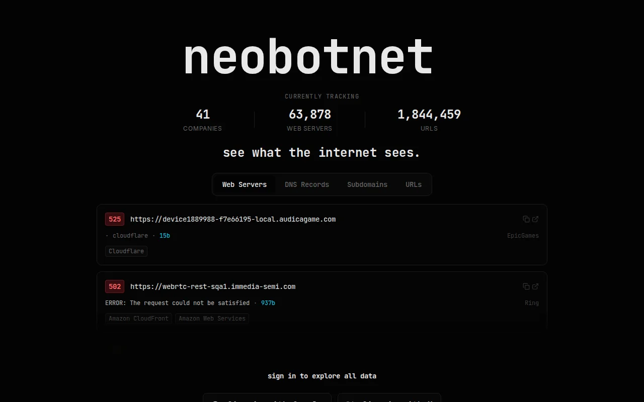 I built a site that maps the web from a bounty hunter's perspective