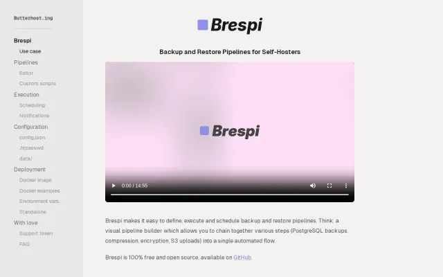 Brespi, visual backup and restore automation for self-hosters