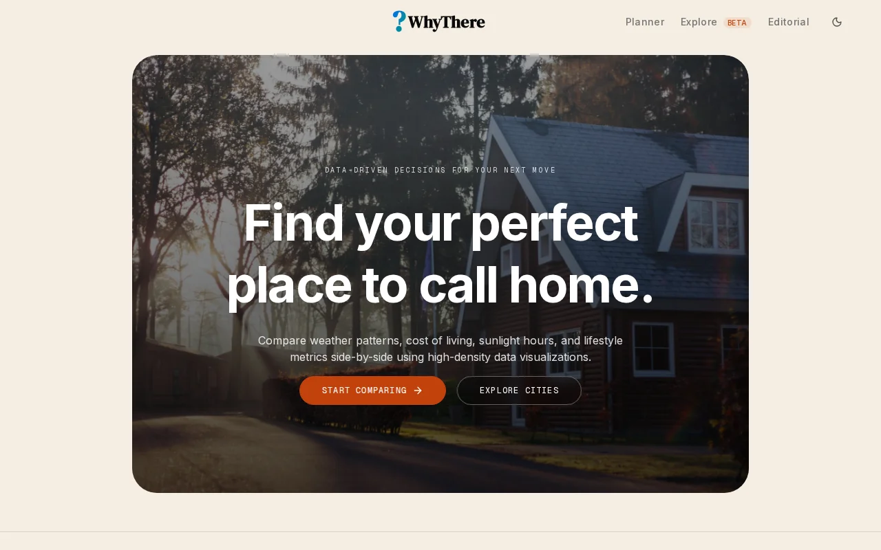 WhyThere.life – Compare cities side-by-side to decide where to move