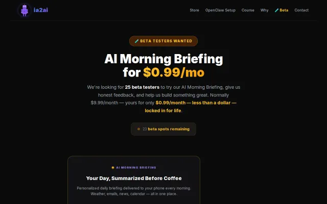 AI Morning Briefing – weather, stocks, news, and a quote emailed daily