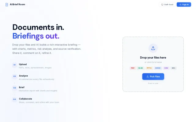 AI Brief Room – Upload docs, get McKinsey-style briefings