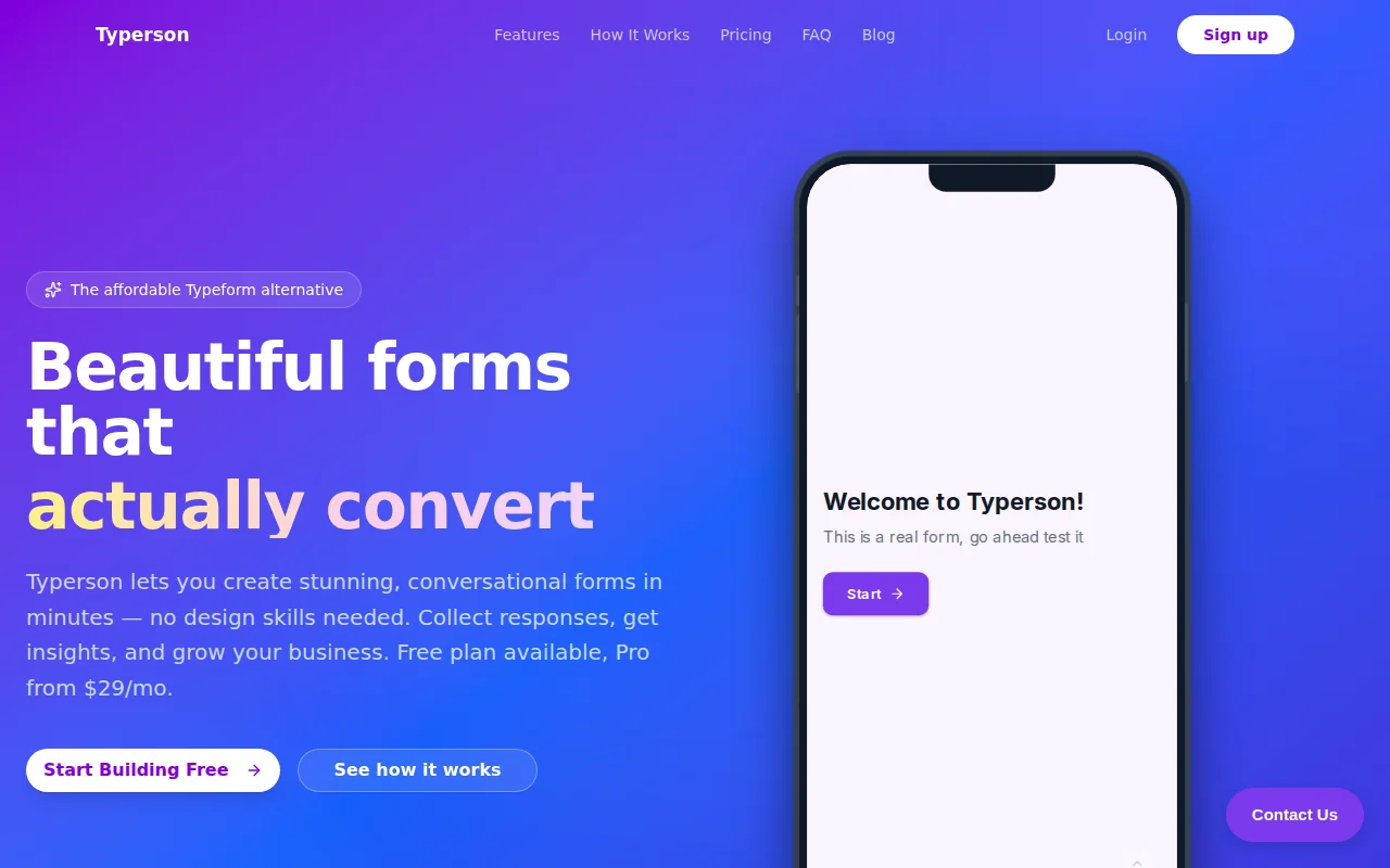 A form builder that feels like chatting