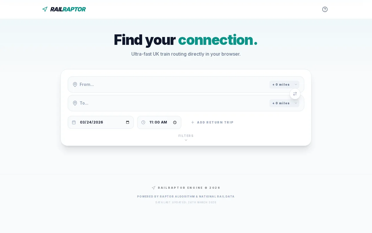 Offline-first UK train planner