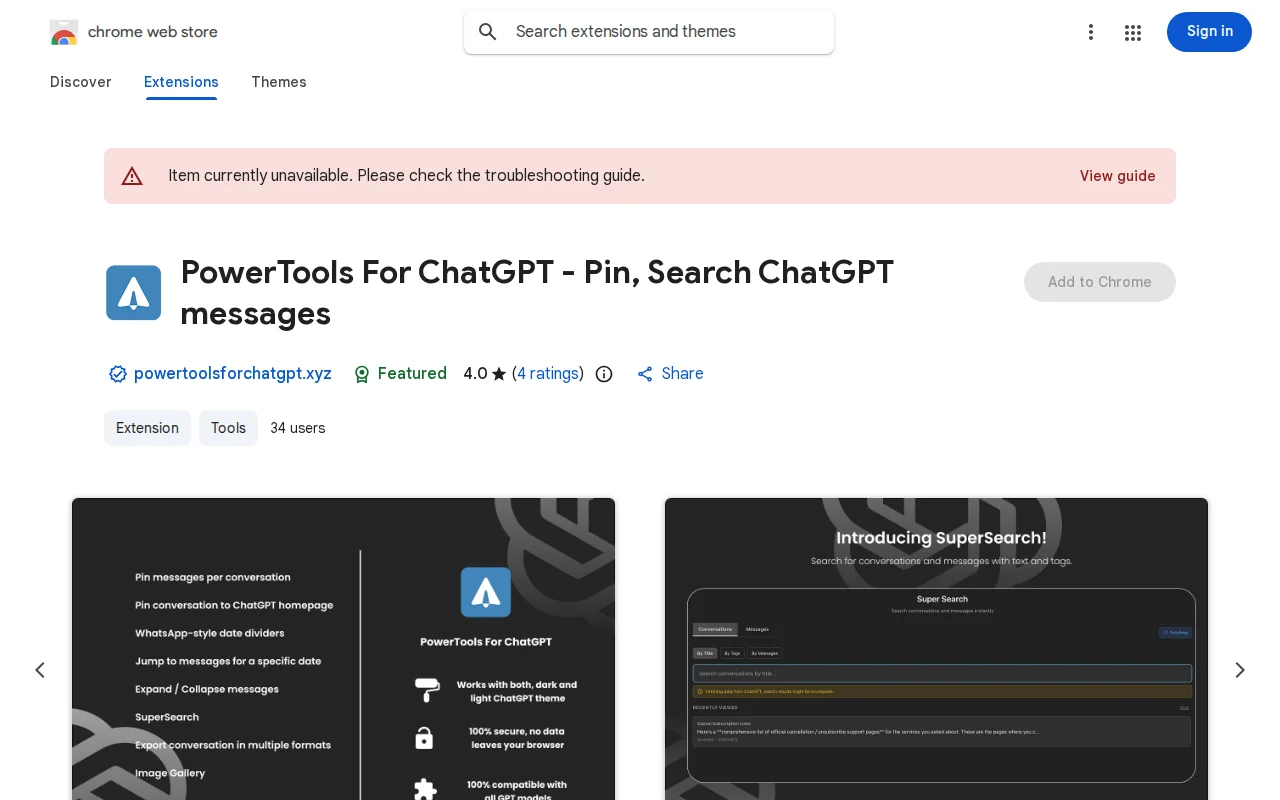 A Chrome extension for searching and pining and exporting ChatGPT chats