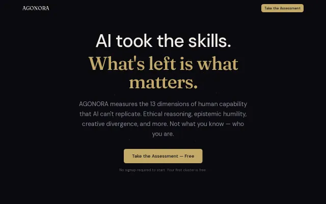 Agonora – Character benchmarking for the post-AI job market