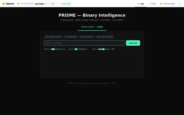 7MB binary-weight LLM running in the browser, no FPU needed