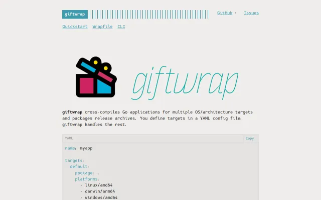 Giftwrap, a simple go build and release tool
