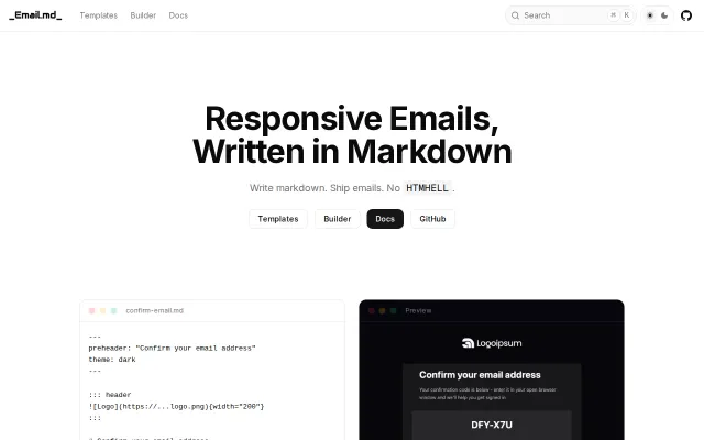 Email.md – Markdown to responsive, email-safe HTML