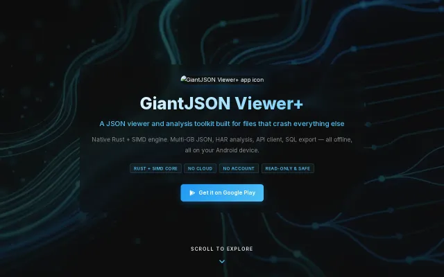 Updated GiantJSON Viewer – Opening 100GB JSONs on Android (Rust+SIMD)
