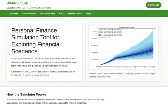 WARPSimLab – A Personal Finance Simulator