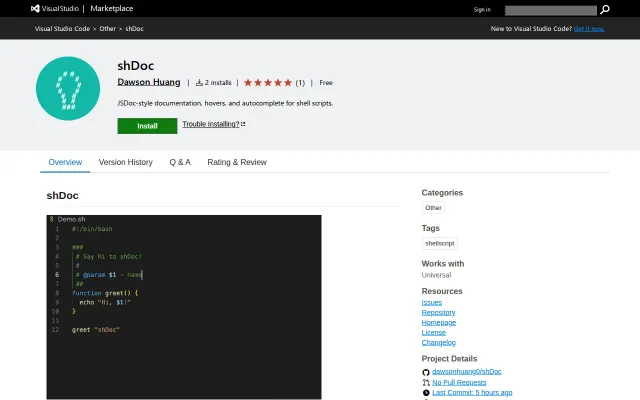 Probably the ultimate solution to shell documentation – shDoc