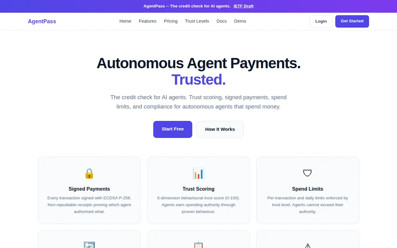 AgentPass – The credit check for AI agents