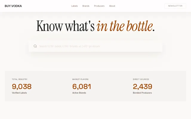 BUY.VODKA—Search engine for US spirits label approvals (TTB/COLA)