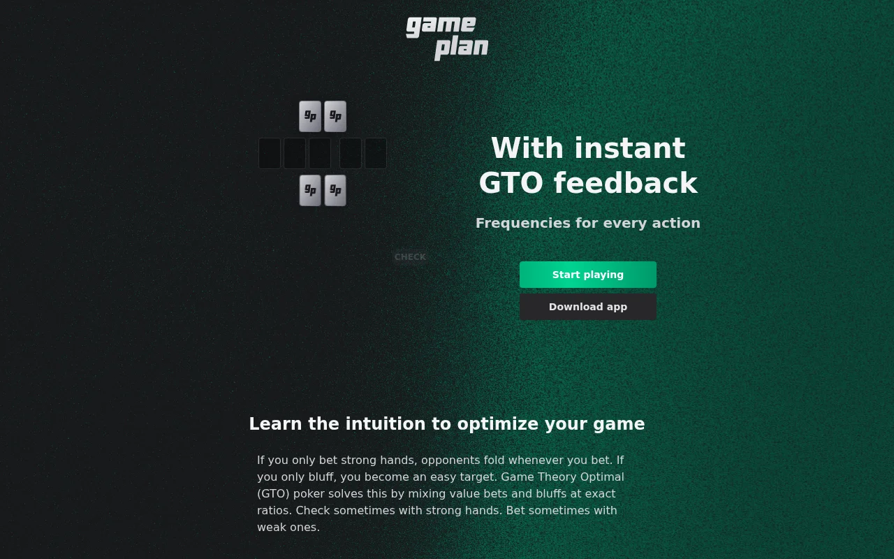 Gameplan – Play poker against a solver