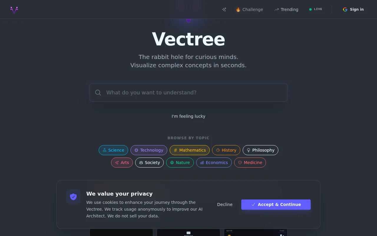 Vectree – Learn complex concepts through AI-generated interactive SVGs