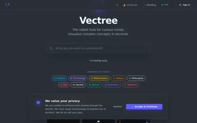 Vectree – Learn complex concepts through AI-generated interactive SVGs