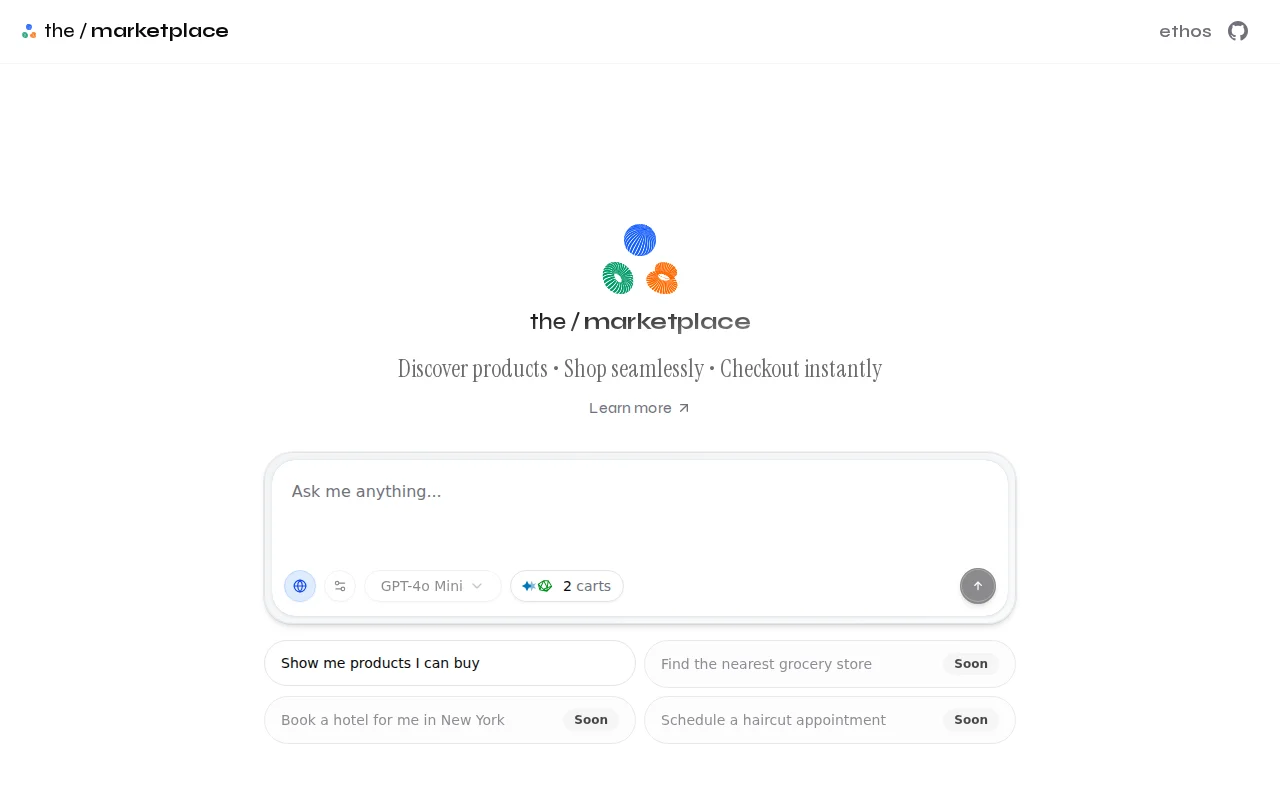 Open-source agentic commerce marketplace