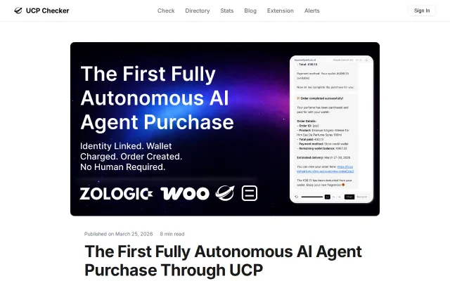 First autonomous AI agent purchase via open protocol (UCP)