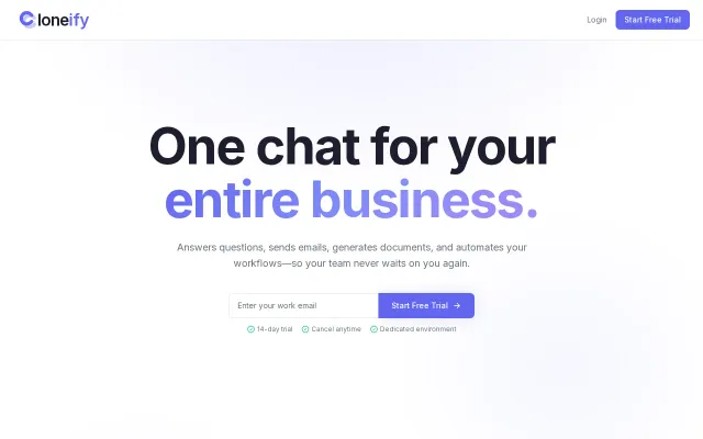 Cloneify – AI assistant that runs your business from WhatsApp/Slack
