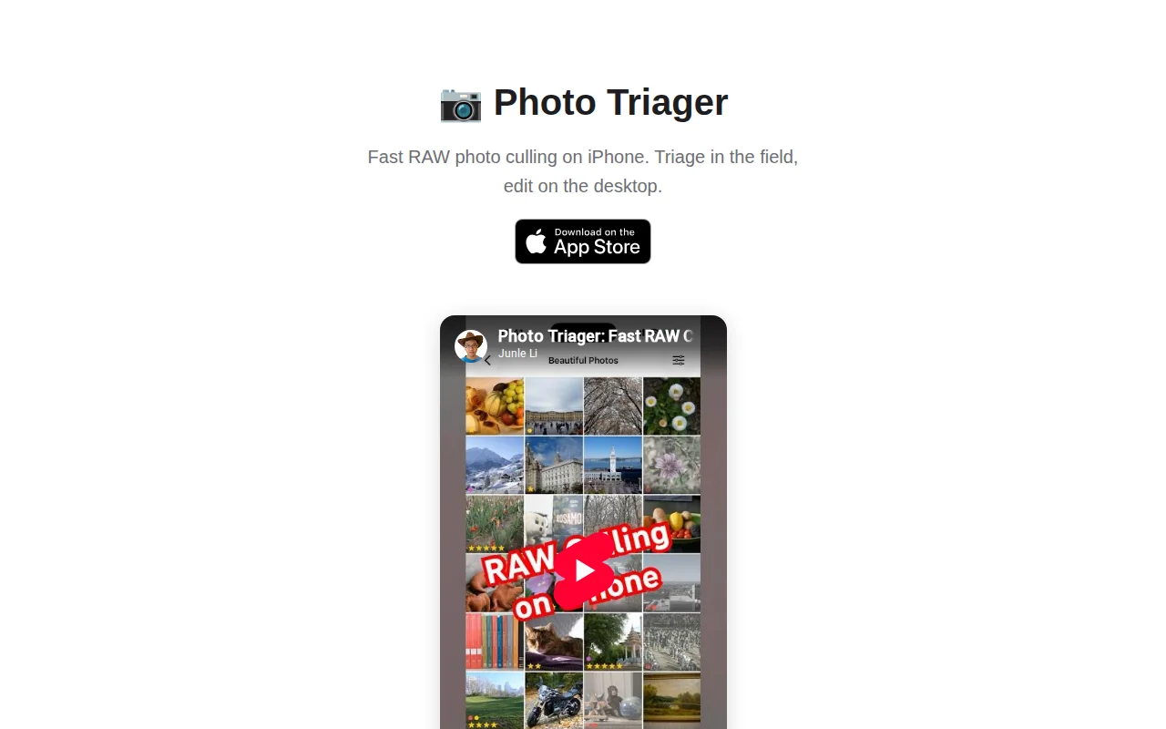 Photo Triager – Cull Raw Photos on iPhone with XMP Sidecars