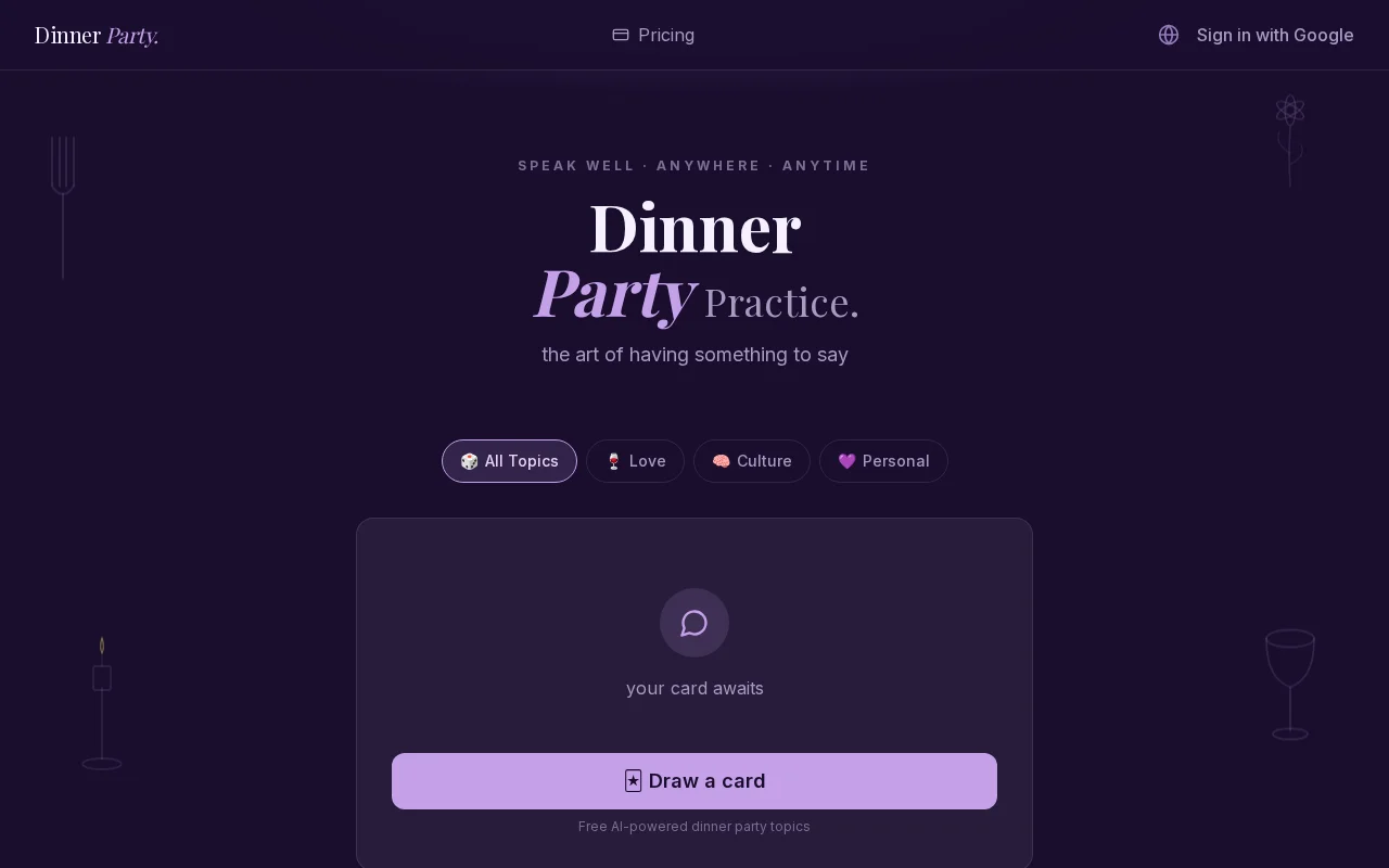 Dinner Party Practice